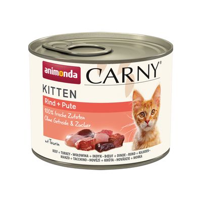 animonda Carny Kitten 12 x 200 g Βοδινό & Γαλοπούλα