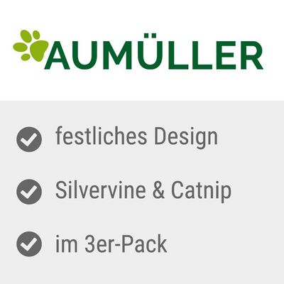 Aumüller. Festliches Design, Silvervine & Catnip, im 3er-Pack.