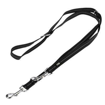 TIAKI Hundeleine Reflective Rubber, schwarz 200 cm lang, 20 mm breit