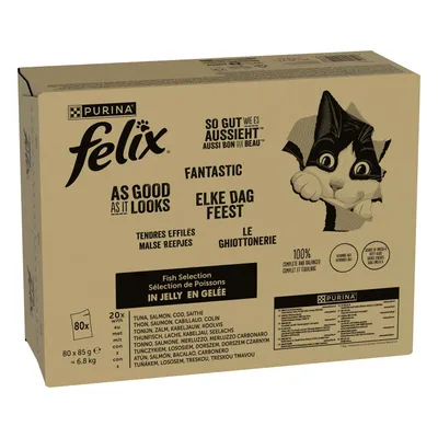 Megapack Felix Fantastic kapsičky 80 x 85 g - hovězí, kuře, kachna, jehněčí Megapack Felix Fantastic kapsičky 80 x 85 g - hovězí, kuře, kachna, jehněčí