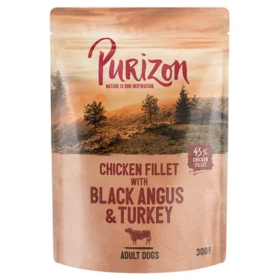Purizon Chicken Fillet s Black Angus a krůtou, 45 % kuřecího filetu, pro dospělé psy, 300 g.