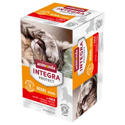 Animonda Integra Protect Renal-Njure med kalv, utan spannmål. För katter med nedsatt njurfunktion. Veterinary Diet.