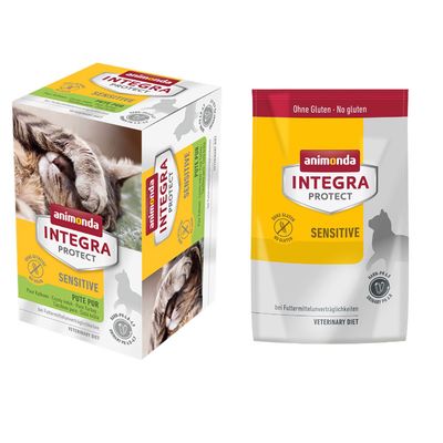6 x 100 g animonda Integra Protect Adult Sensitive Schale + 300 g passendes Trockenfutter Gratis! Pute Pur + Protect Adult Sensitive