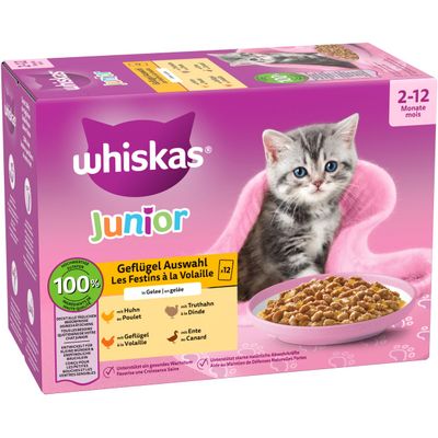 Pakiet mieszany Whiskas Junior, saszetki, 12 x 85 g