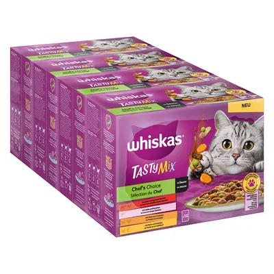 Jumbopack Whiskas Tasty Mix Portionsbeutel 144 x 85 g - Chef's Choice in Sauce