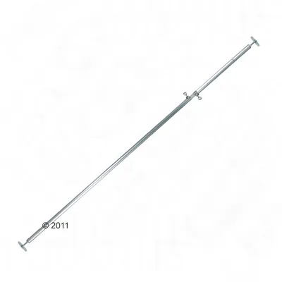 Telescopic rod made of metal with adjustable length and round end pieces, suitable for various applications.