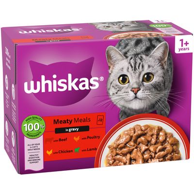 Whiskas 1+ Meaty Meals in Gravy 12 x 85g