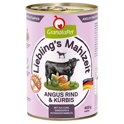 GranataPet Liebling's meal time 6 x 400 g - Angus beef & squash