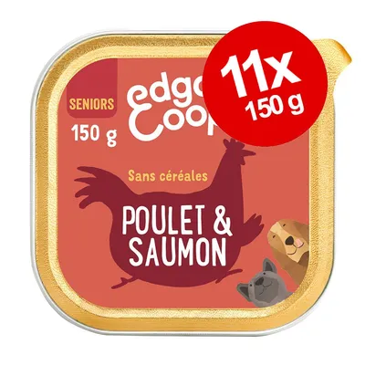 edgard & cooper SENIORS 150 g Sans céréales Poulet & Saumon, 11x150 g. Tekst deels in het Frans. edgard & cooper SENIORS 150 g Sans céréales Poulet & Saumon, 11x150 g. Tekst deels in het Frans.