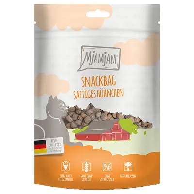 MjAMjAM Snackbag con pollo snacks para gatos - 125 g