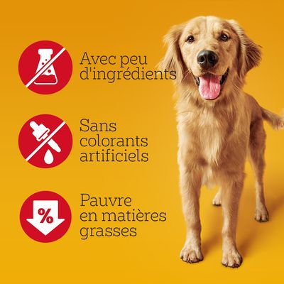 Avec peu d'ingrédients, sans colorants artificiels, pauvre en matières grasses