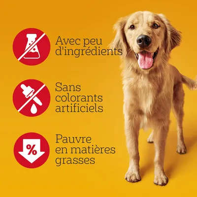 Avec peu d'ingrédients, sans colorants artificiels, pauvre en matières grasses