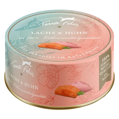 Terra Felis salmone e pollo, 100% qualità alimentare, tutte le materie prime.
