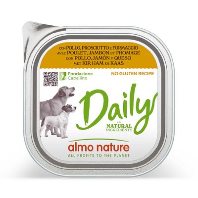 Økonomipakke: 18 x 300 g Almo Nature Daily   - med Kylling, Skinke & Ost