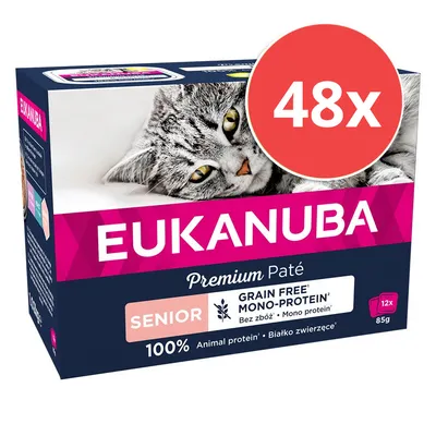 Eukanuba Premium Paté Senior, 48x85g, Grain Free, Mono-Protein, 100% tierisches Protein.