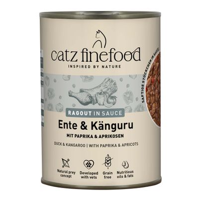 Catz Finefood Nr. 603 Ragout in Sauce, Gans & Pute, ohne Getreide, keine Tierversuche, kein Zuckerzusatz, 95% Fleischanteil, natürlich gut mmmmmiau.