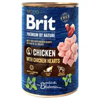 Brit Premium by Nature 12 x 400 g - Pack Ahorro  - Pollo con corazones de pollo