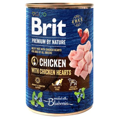 Brit Premium by Nature 6 x 400 g Huhn mit Hühnerherzen