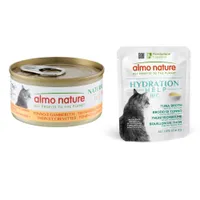 Almo Nature HFC Natural 12 x 70 g + Hydration Help 6 x 50 g ¡gratis! - Atún y gambas 12 x 70 g + Caldo de atún con filete de atún 6 x 50 g