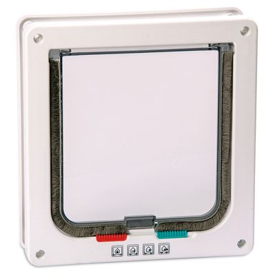 Karlie katteluke med 4-veis lås, hvit hvit: L 19,2 x B 20 cm