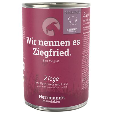 Herrmann´s Selection Sensible 6 x 400 g Ziege mit Bio-Roter Beete & Bio-Hirse