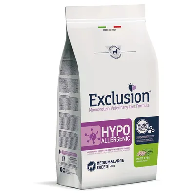 Exclusion Diet Hypoallergenic Medium/Large med insekter og ærter - 12 kg