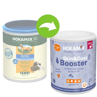 GRAU HOKAMIX Skin & Coat Booster Pudră - 2 x 750 g