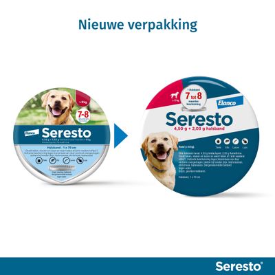 Seresto vlooien- en tekenband voor honden vanaf 8 kg NL versie - 2 x Seresto Halsband (70 cm)