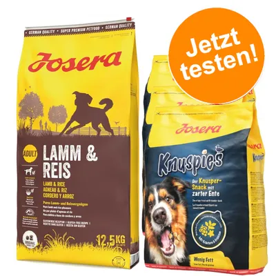 Josera Lamm & Reis Adult, glutenfreie Rezeptur, 12.5kg. Josera Knuspies, Snack mit zarter Ente, wenig Fett. Jetzt testen!