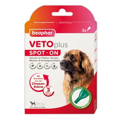 beaphar VETOplus SPOT-ON für große Hunde - Sparpaket: 6 Pipetten x 4 ml
