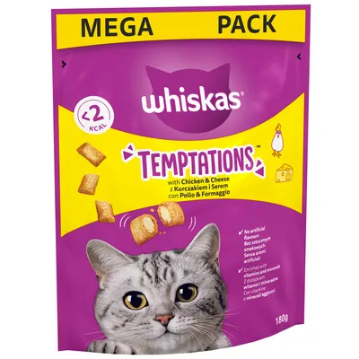 Whiskas Temptations Maxi Pack  - Chicken & Cheese - 180g Whiskas Temptations Maxi Pack  - Chicken & Cheese - 180g