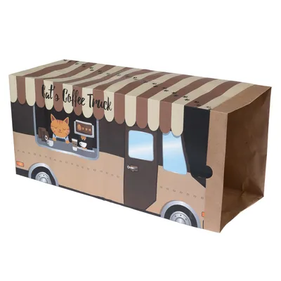 TIAKI Coffee Truck Túnel de papel para gatos  - 60 x 22 x 27cm (L x An x Al)