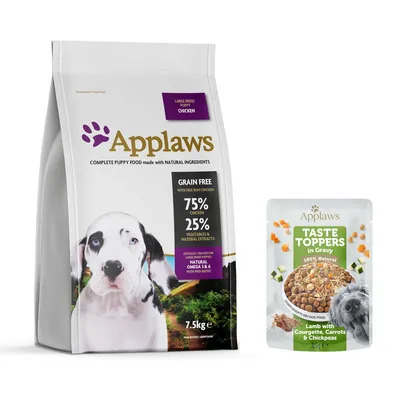 Applaws Trockenfutter 7,5 kg / 15 kg + Taste Topper Lamm 85 g gratis! - 7,5 kg Puppy Huhn Große Rassen