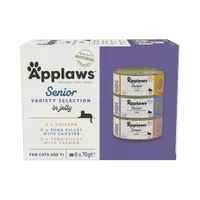 Applaws Senior Cat Cans 70g - Mixed Pack: 3 Varieties (6 x 70g)