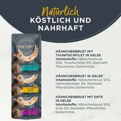 Encore en gelée 5 x 50 g sachets pour chat - sélection au poulet 2 (3 variétés)