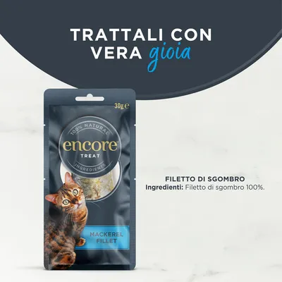 Encore Cat Filetto di Sgombro Snack per gatto - Set risparmio: 3 x 30 g
