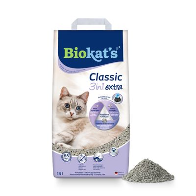 Biokat’s Classic 3in1 Extra kattsand - Sparpack: 2 x 14 l