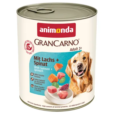 animonda GranCarno Original Adult, 24 x 800 г - Лосось и шпинат