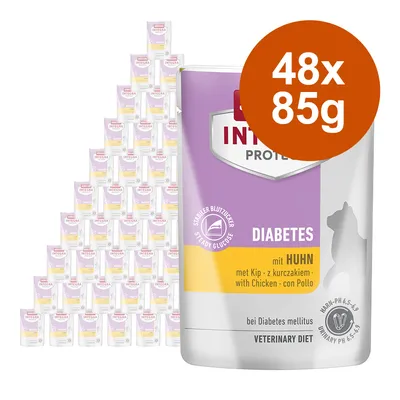 Animonda Integra Protect Diabetes z kurczakiem, 48x85g. Dla stabilnego poziomu cukru we krwi i przy cukrzycy. Veterinary Diet, pH moczu 6,5-6,9.