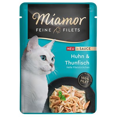 Sparpaket Miamor Feine Filets in Soße 24 x 100 g Huhn & Thunfisch