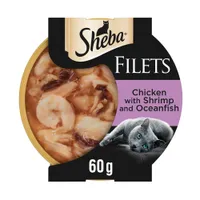 Sheba Fillets in Gravy Trays - Chicken, Shrimp & Ocean Fish (32 x 60g)