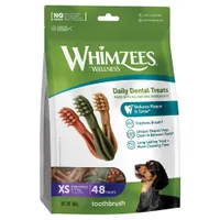 Whimzees by Wellness Toothbrush - Rozmiar XS: dla bardzo małych psów (2-7 kg, 48 szt.)