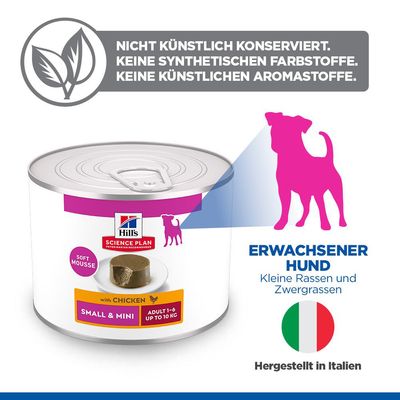 Hill's Science Plan Adult Small & Mini Hund Nassfutter Mousse - Huhn (24 x 200 g)