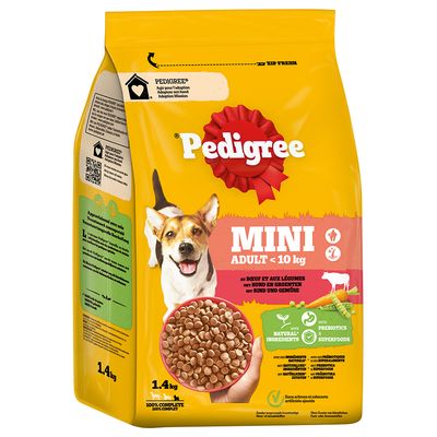 Pedigree Mini Adult <10kg mit Rind & Gemüse 1,4 kg