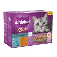 Whiskas 1+ Pouches Mega Multibuy 96 x 85g - Duo Surf & Turf in Jelly