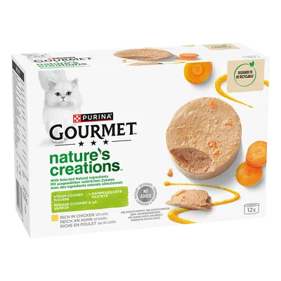 Purina Gourmet Nature's Creation Mousse 24 x 85 g - Pack Ahorro - Pollo y zanahorias