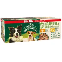 James Wellbeloved Adult Hypoallergenic Grain Free Pouches - Mixed Selection - 48 x 90g