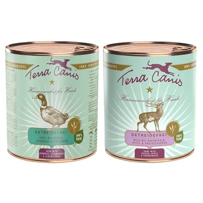 Terra Canis Senza cereali 12 x 800 g Alimento umido per cane - Mix 1: Selvaggina & Anatra