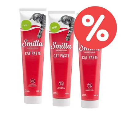 Smilla Cat Paste Malt, 200 g, Haarballenprävention, Made in Germany. Rabatt-Symbol sichtbar.