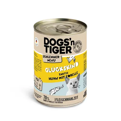 Pachet economic Dogs'n Tiger Gourmet Menü 12 x 400 g - Pui cu păstrăv I Kitten